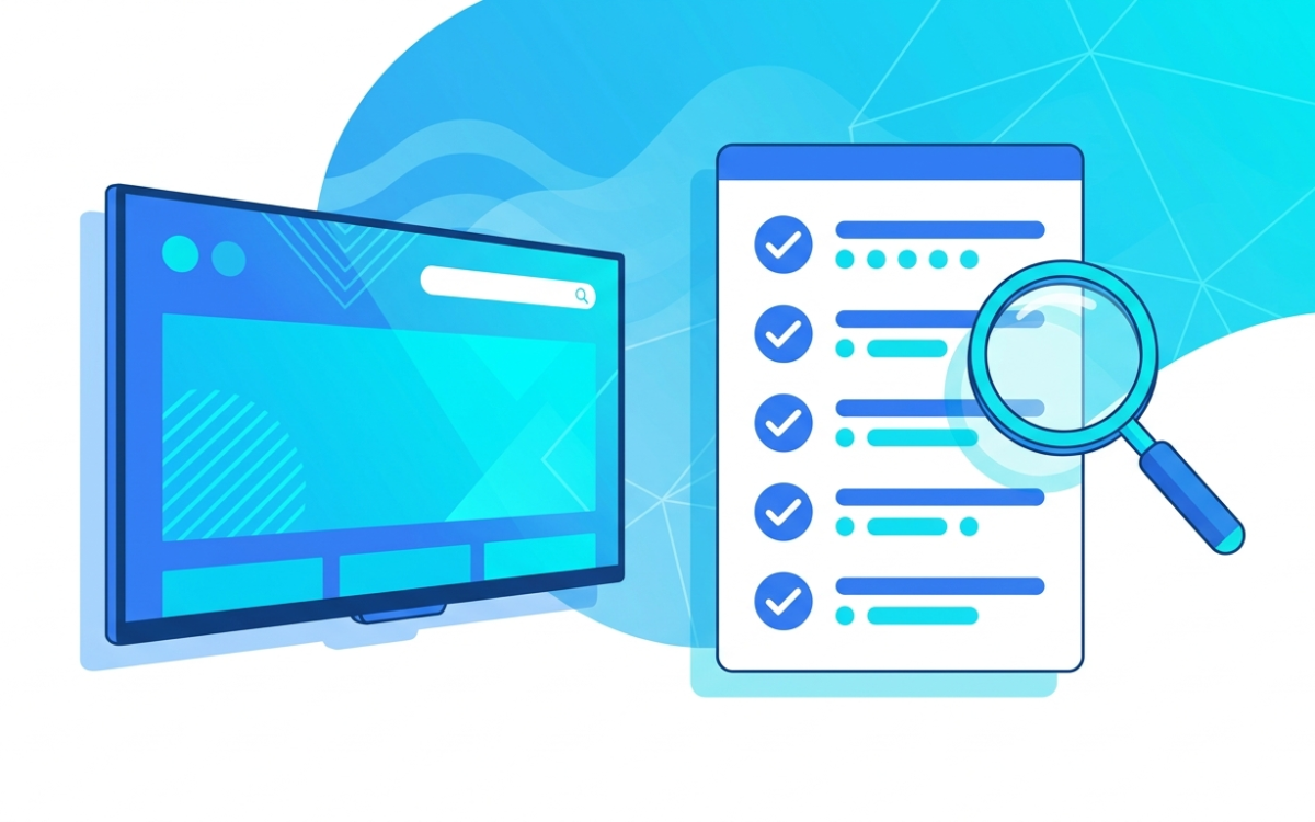 Checklist for choosing a reliable IPTV service shown beside a smart TV
